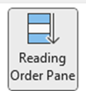 Reading order pane button