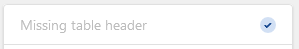 missing table header passed