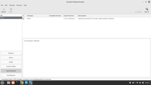 Synaptic Package Manager having searched for Fenrir
