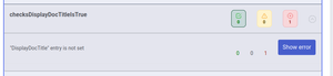 Error - "DisplayDocTitle" entry is not set