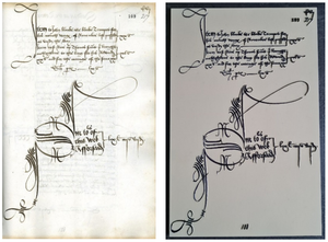 John Blanke wage slip 1507 (left) and Optacartography tactile alternative (right)